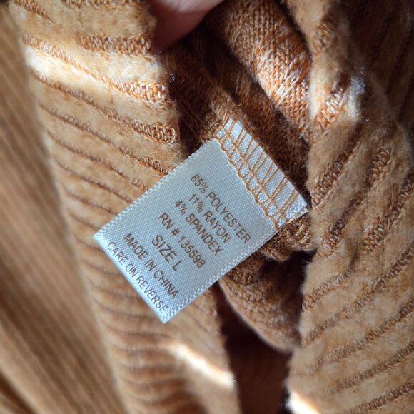 EUC LIBERTY LOVE RIBBED V NECK BUTTONED TIE FRONT SOFT SWEATER TOP SIZE LARGE - Picture 9 of 11